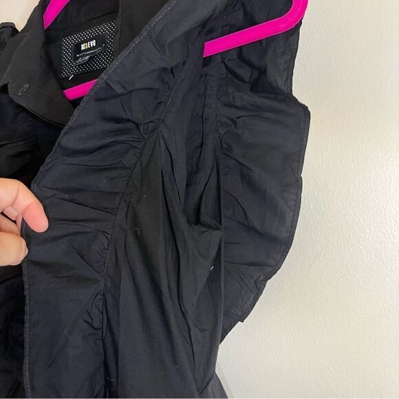 Maeve Anthropologie Button Front Ruffled Little Black Mini Dress Size 4 - Picture 9 of 13